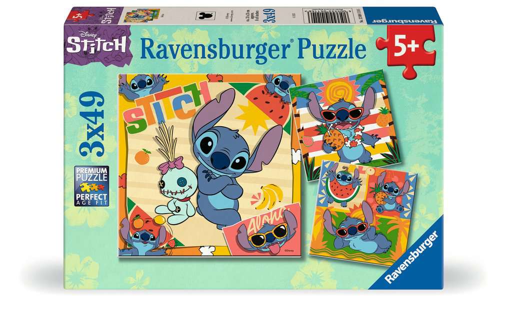 Ravensburger Disney Stitch 3x 49 piece Jigsaw Puzzles - Aloha