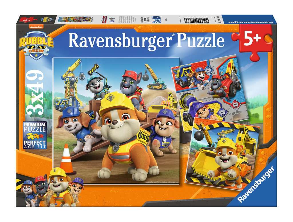 Puzzles Enfants 3x49 pièces - Pat'Patrouille - Véhicules de travail / Rubben