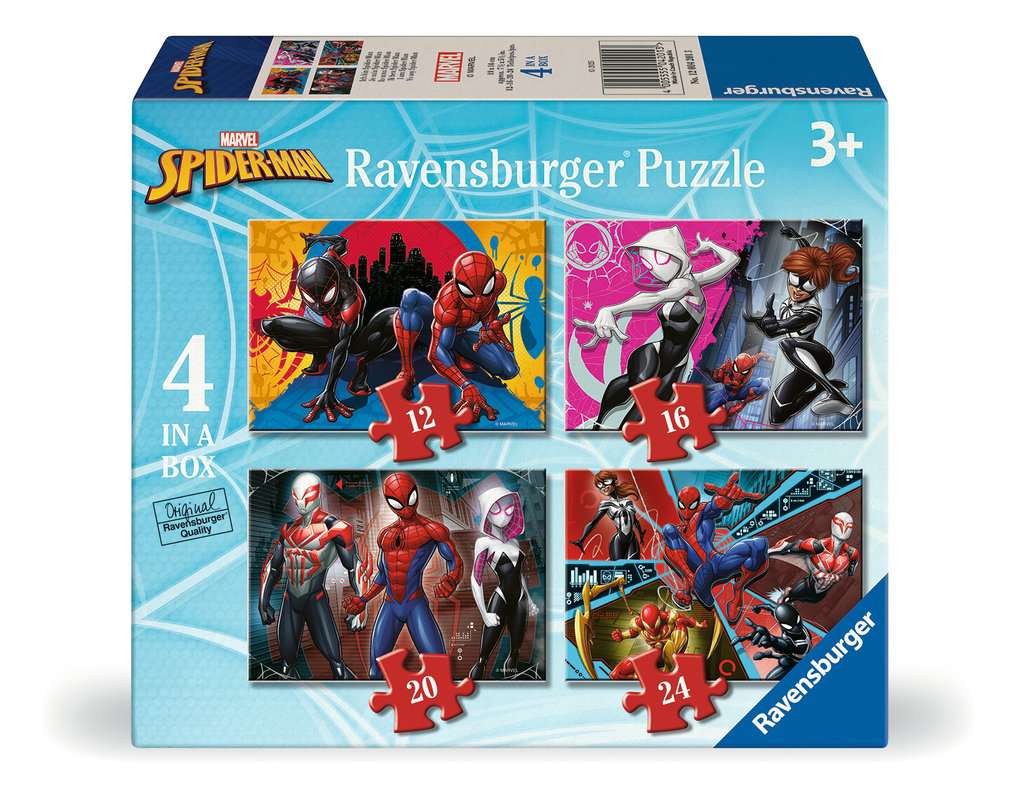 Ravensburger Marvel Spider-Man 4 in Box (12, 16, 20, 24 piece) Jigsaw Puzzles