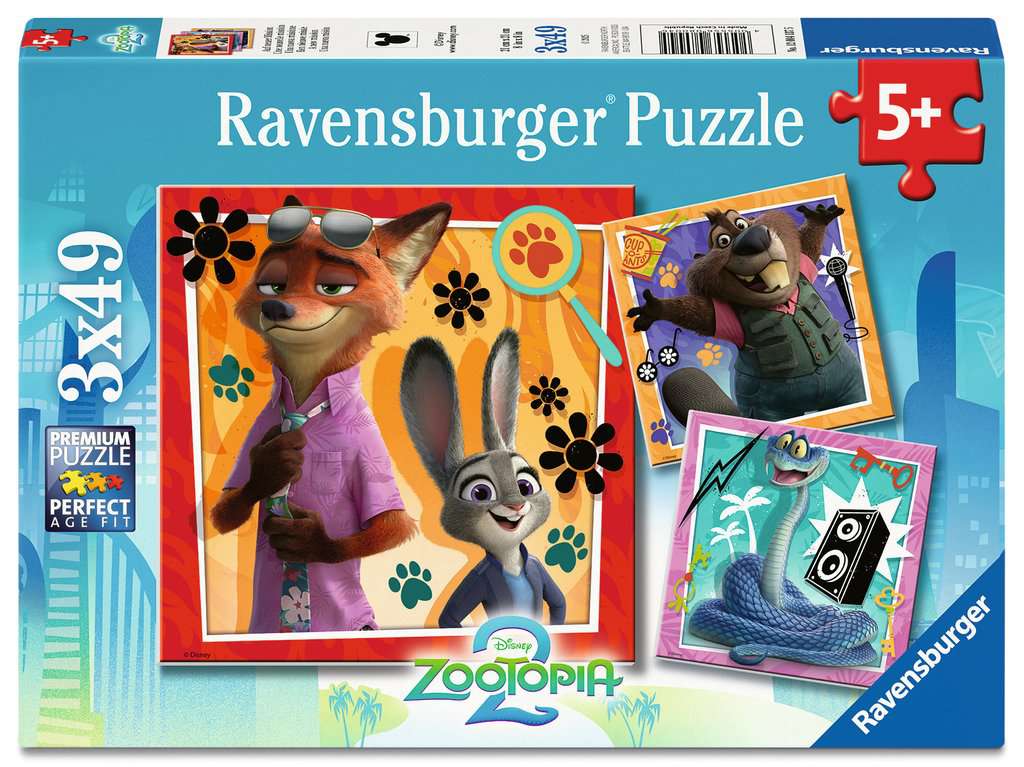 Children's puzzle 3x49 pieces - Disney Zoomania 2 - A New Mission