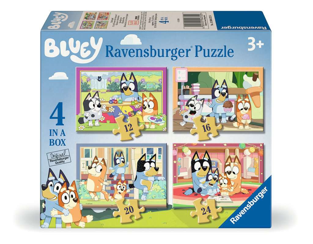Ravensburger Bluey, 4 in a Box (12, 16, 20, 24 piece) Jigsaw Puzzles