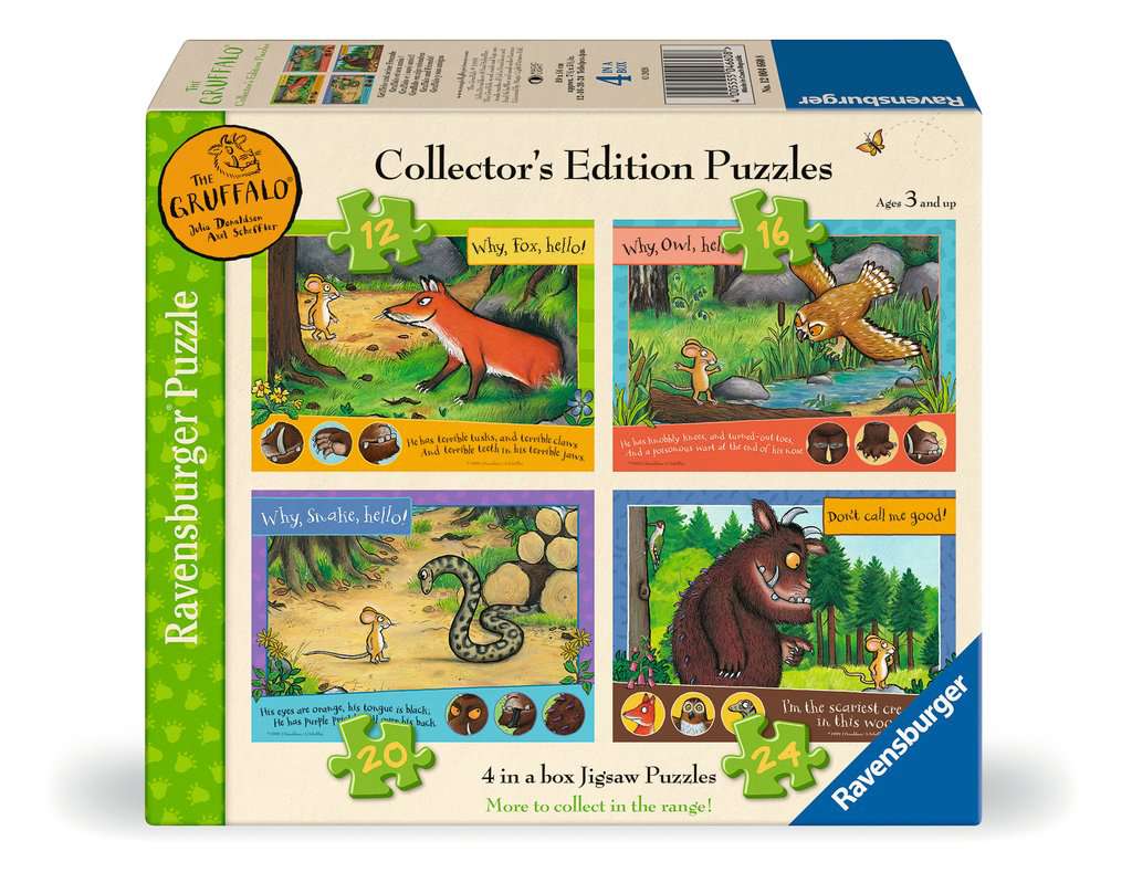 Ravensburger Gruffalo & Friends Collection, 4 in a Box (12, 16, 20, 24 piece) Jigsaw Puzzles - The Gruffalo