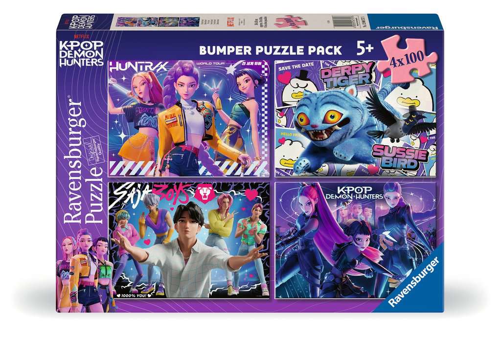 Children's puzzle 4x100 pieces - KPop Demon Hunters - KPop Demon Hunters: For the Fans!