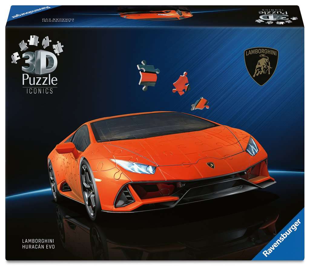 Ravensburger Iconics Lamborghini Huracan Orange, 108 piece 3D Jigsaw Puzzle