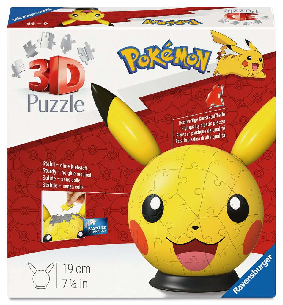 Ravensburger Pokemon Pikachu with Ears 72 piece 3D Jigsaw Puzzle