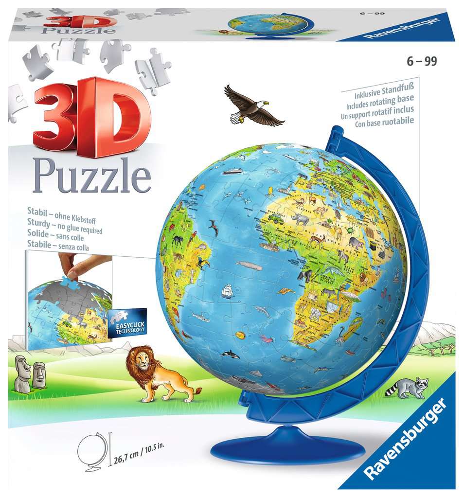 Ravensburger Children's World Globe, 180 piece 3D Jigsaw Puzzle