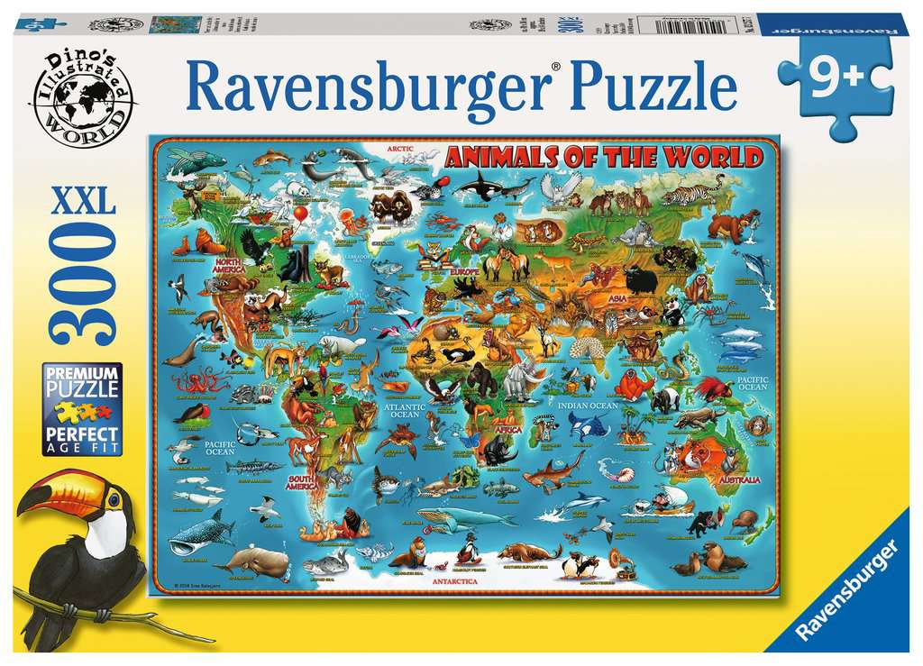 Children's puzzle 300 XXL pieces - Animals of the World