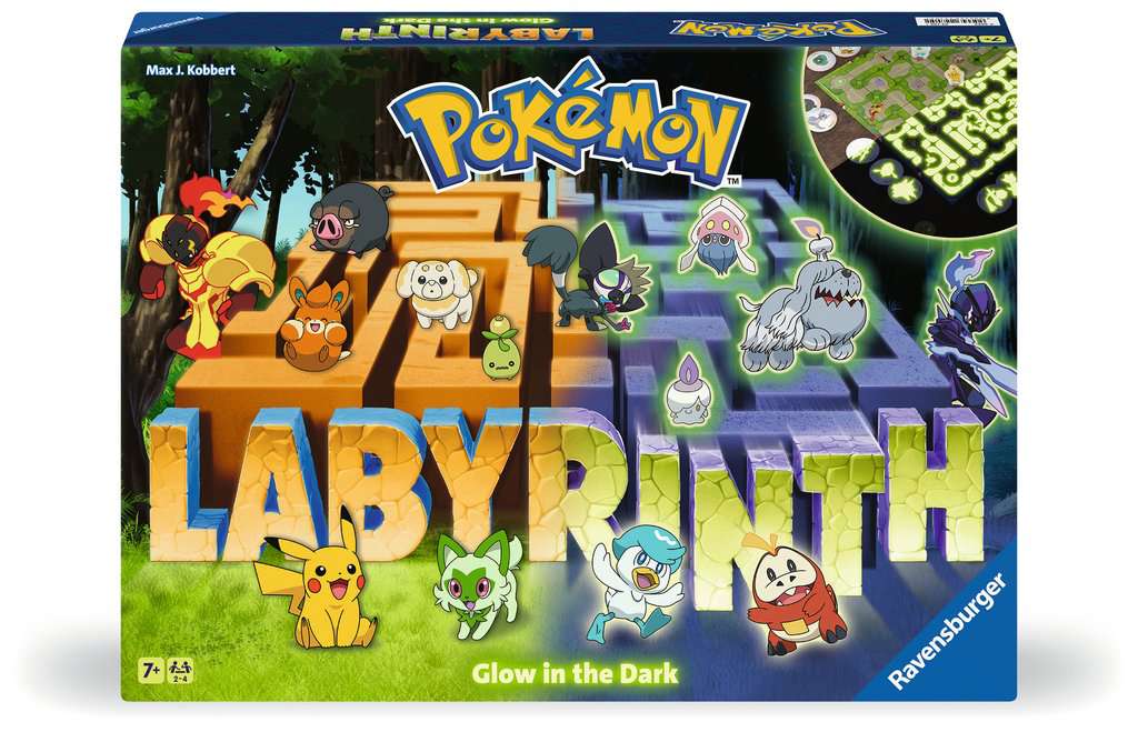Pokémon Labyrinth Glow in the Dark - Gesellschaftsspiel & Brettspiel ab 7 Jahre