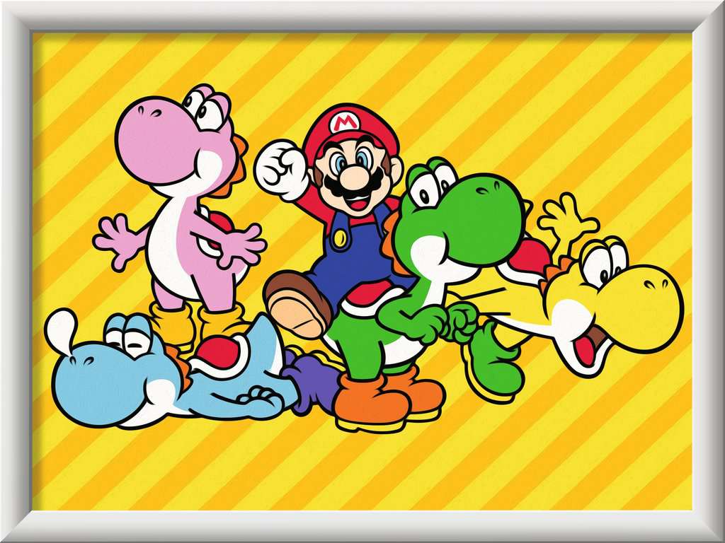 Numéro d'Art Enfant – avec lignes colorées Nintendo Super Mario
