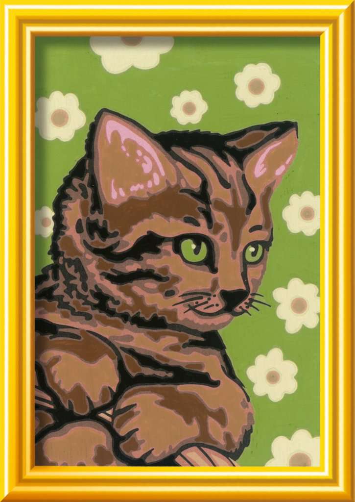 CreArt Kids 8,5x12cm - Chaton et fleurs