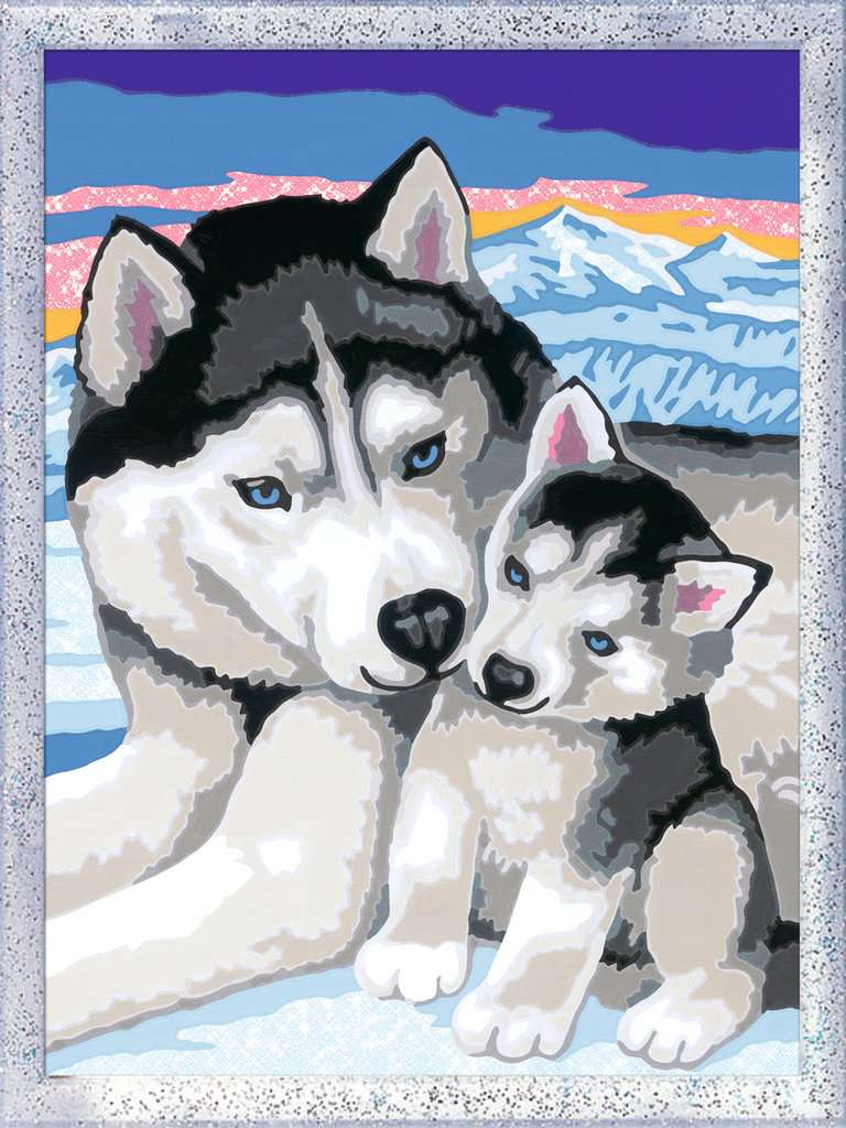 CreArt Kids 18x24cm - Doux bisous de Husky