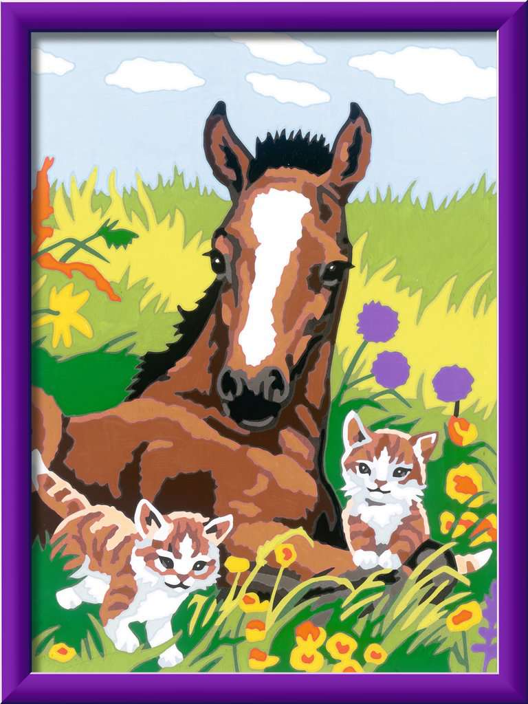 CreArt Kids 18x24cm - Cheval et chatons