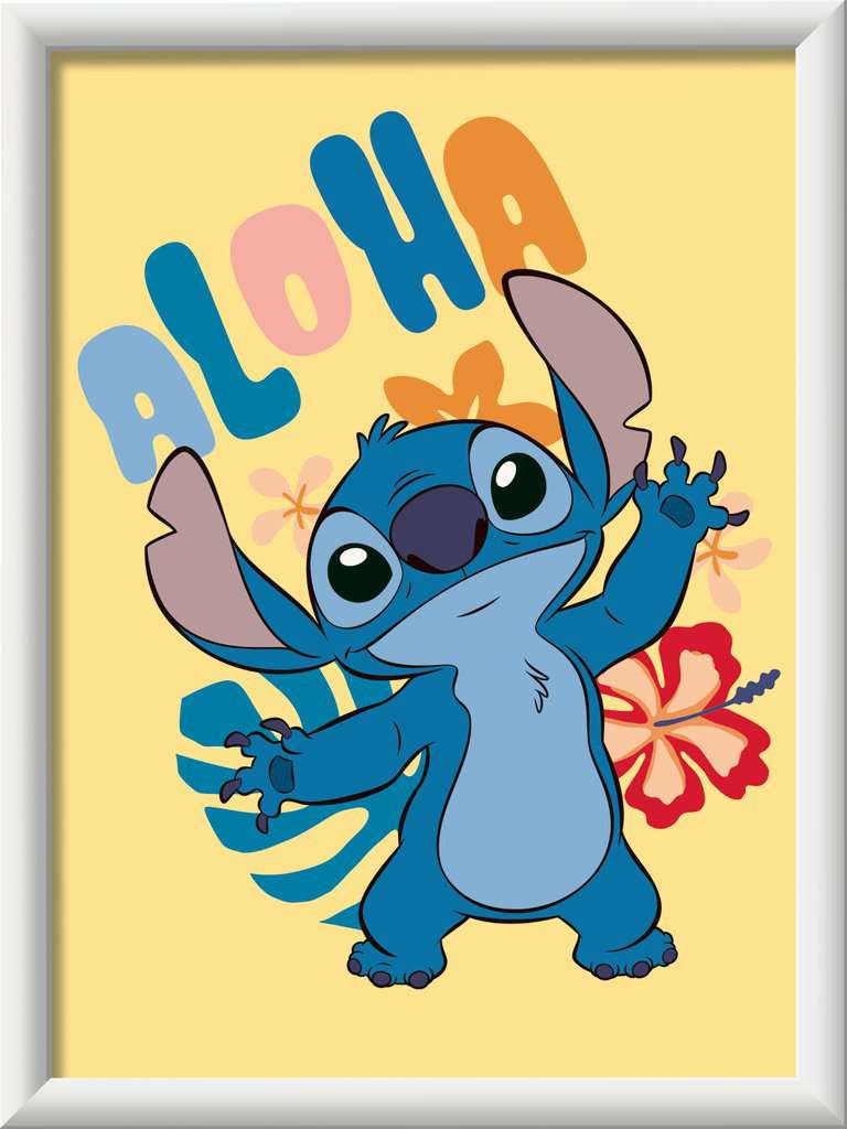Numéro d´Art Enfant – avec lignes colorées Disney Stitch