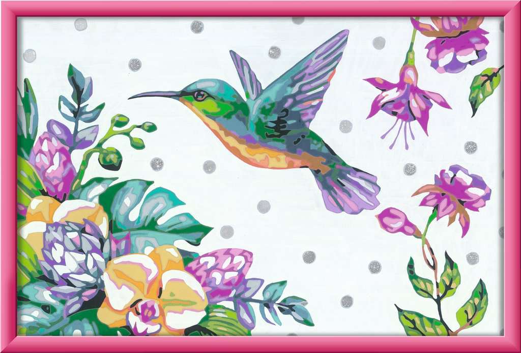 CreArt Kids 21,5x30,5cm - Colibri et fleurs exotiques