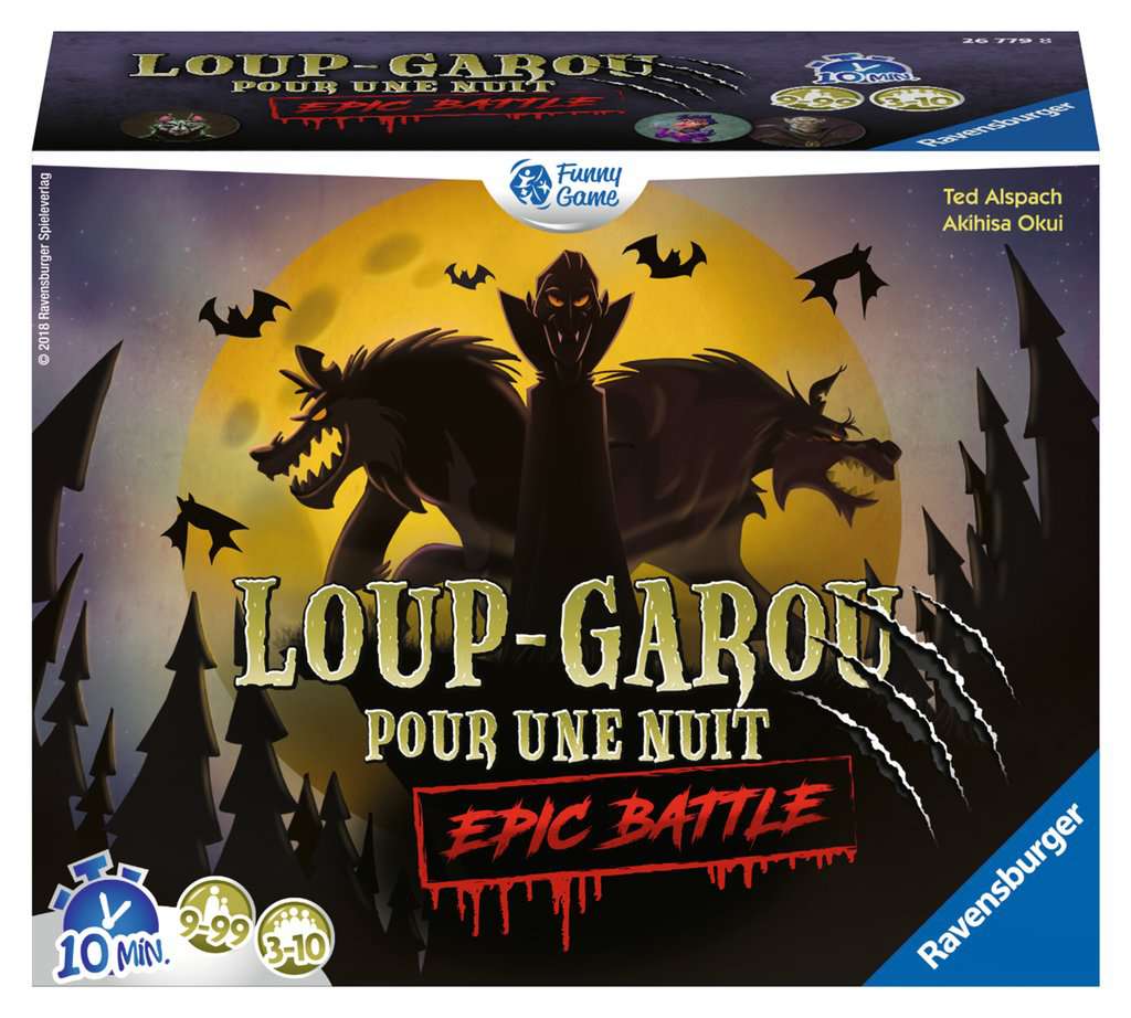 Ravensburger - Loup-Garou pour une Nuit - Epic Battle - Best-of Loup-Garou - Jeu d'Ambiance - De 3 à 10 Joueurs - à partir de 9 Ans - Appli gratuite - Mixte - 26779 - (Multilingue – Français Inclus)