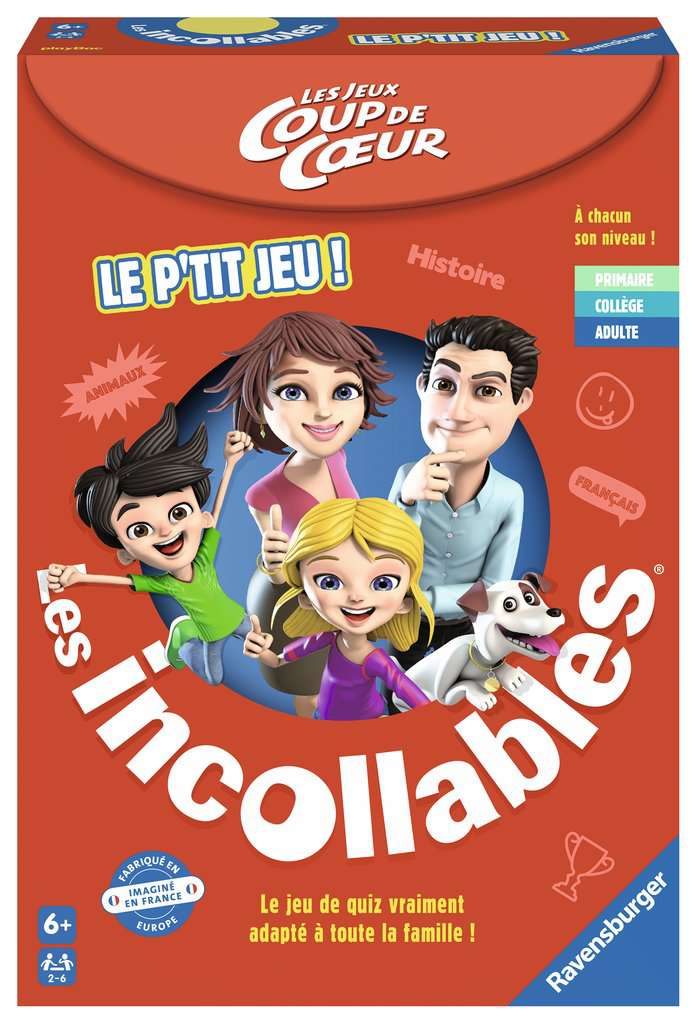 Ravensburger - Le p'tit jeu des Incollables Coup de cœur - Jeu de quiz et défis à jouer entre amis ou en famille - 2 à 6 joueurs - Mixte - 27269 - Version Française