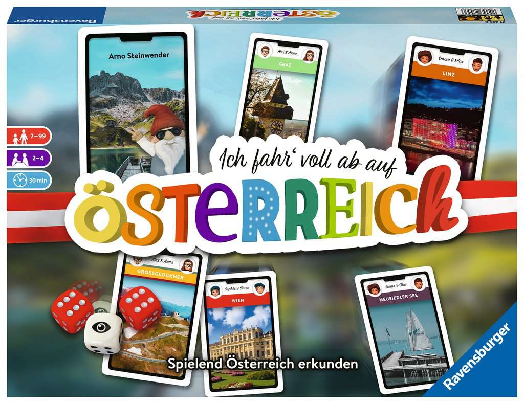 Ich fahr’ voll ab auf Österreich - Gesellschaftsspiel & Brettspiel ab 7 Jahre