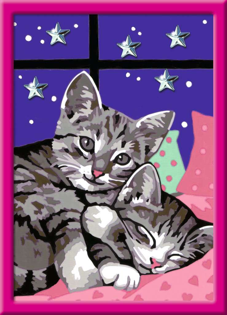 CreArt, Malen nach Zahlen Kinder - Schlafende Katzen