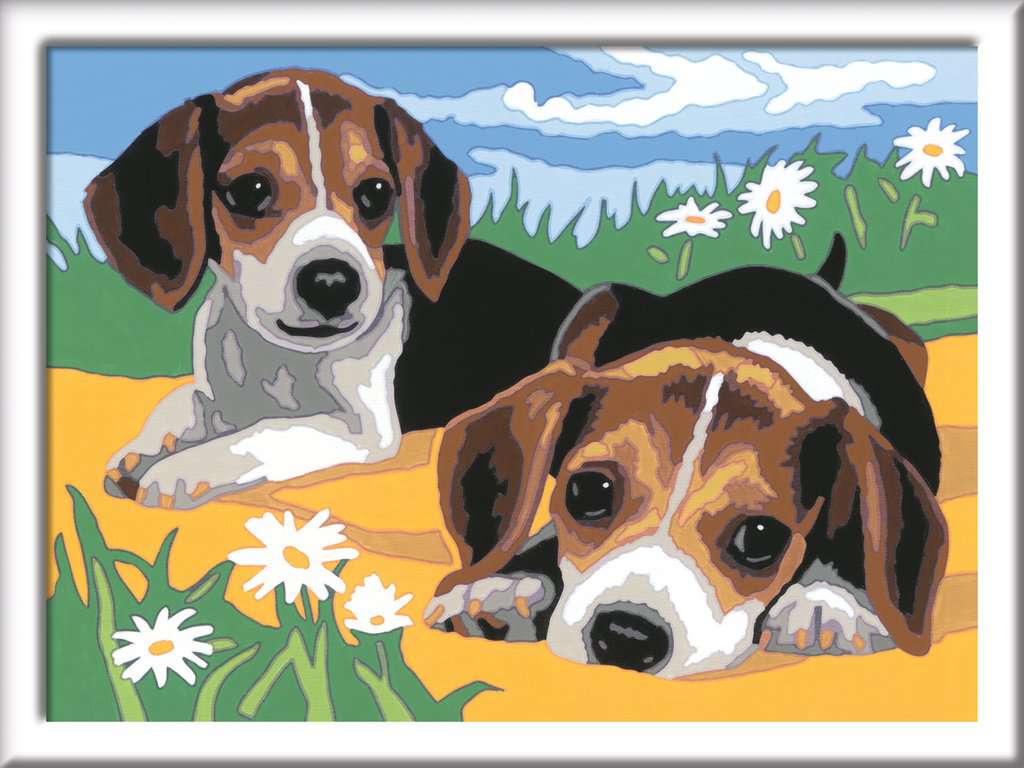 CreArt, Malen nach Zahlen Kinder - Jack Russell Welpen