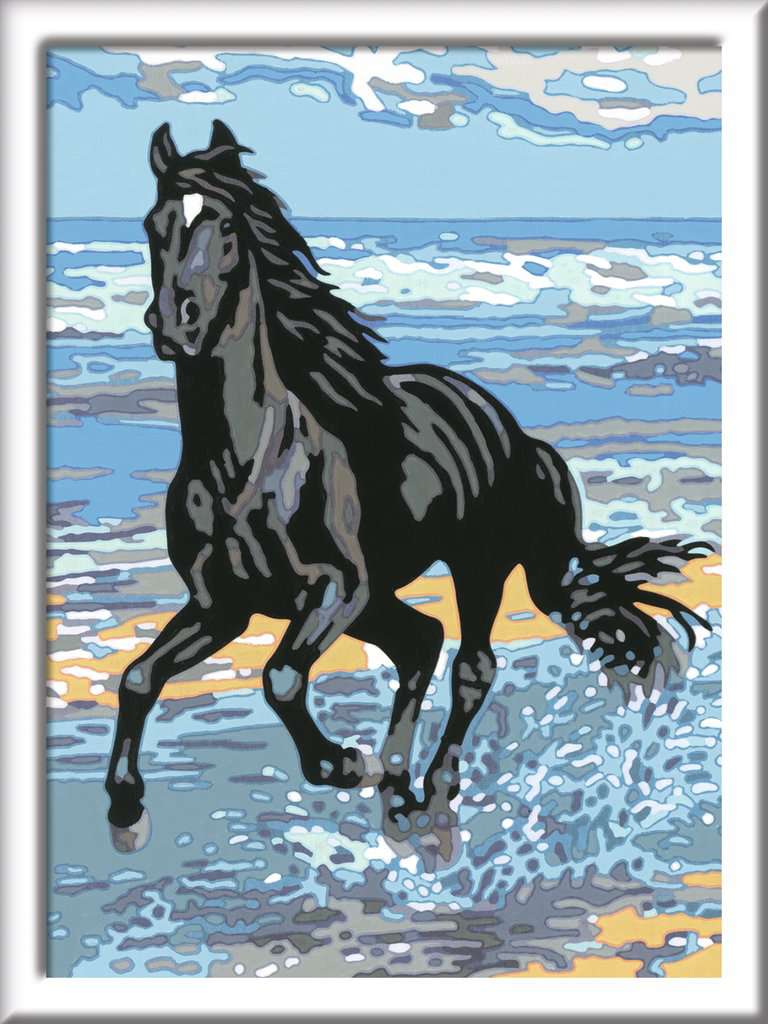 CreArt, Malen nach Zahlen Kinder - Pferd am Strand