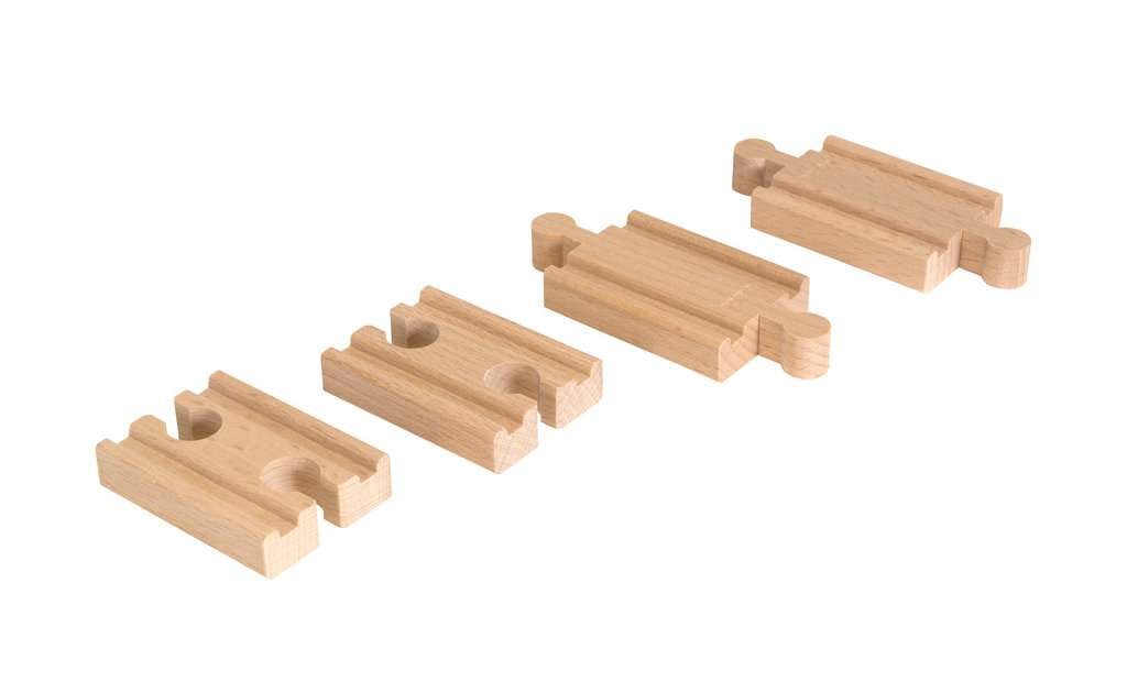 BRIO World - Lot 4 Mini Rails Double Male / Double Femelle 54 Mm