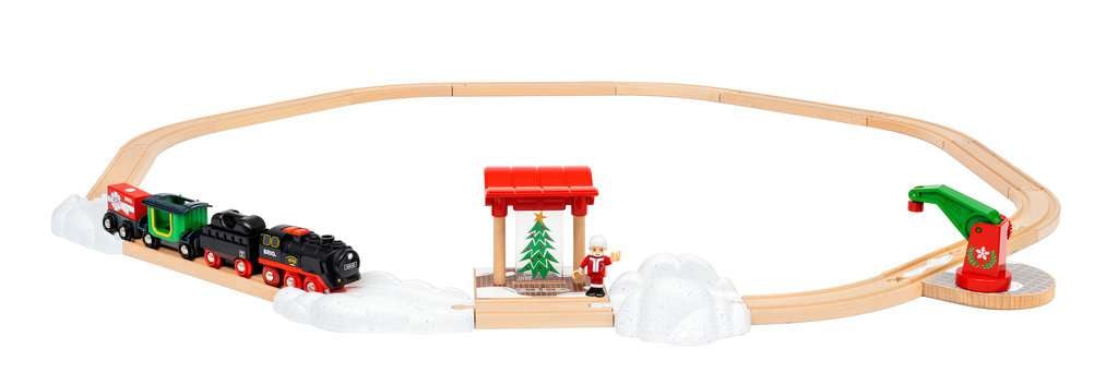 BRIO World - Batterie-Dampflok Weihnachts-Set