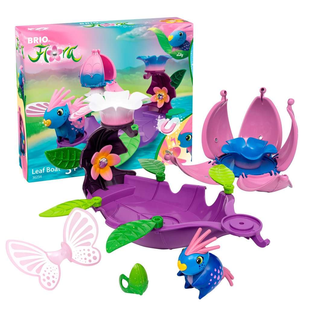 BRIO Flora - 36234 Lilys Blatt-Boot | Spielset für endlosen fantasievollen Spielspaß für Mädchen und Jungen ab 3 Jahren - wunderschönes Geschenk