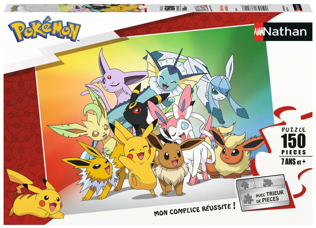 Nathan - Puzzle enfants - 150 pièces - Evoli et ses évolutions  - Pokémon - Filles ou garçons dès 7 ans - Puzzle de qualité supérieure - Carton épais et résistant - Animés - 86030