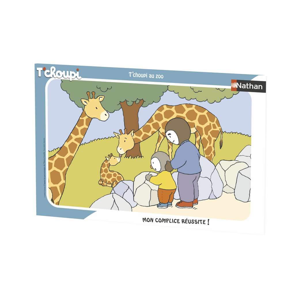 Nathan - Puzzle enfants - Cadre 15 pièces - T'choupi au zoo - Fille ou garçon dès 3 ans - Puzzle de qualité supérieure - Carton épais et résistant - Quotidien & Animaux - 86131