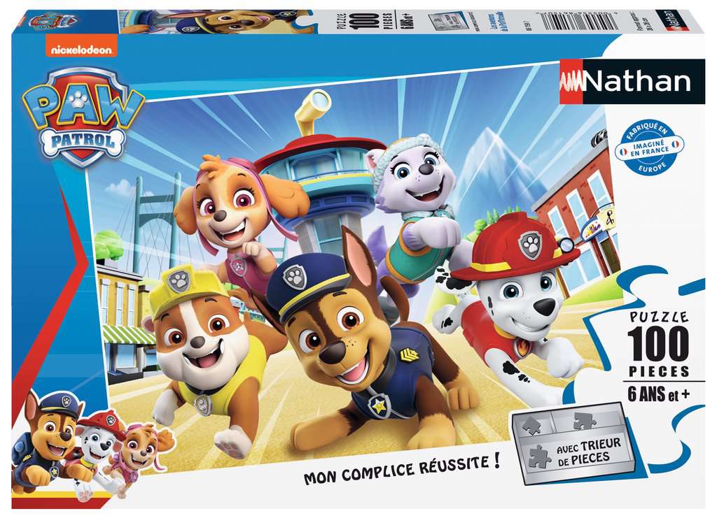 Nathan - Puzzle enfants - 100 pièces - Les aventures de la Pat'Patrouille - Fille ou garçon dès 6 ans - Puzzle de qualité supérieure - Carton épais et résistant - Action & Aventure - 86150