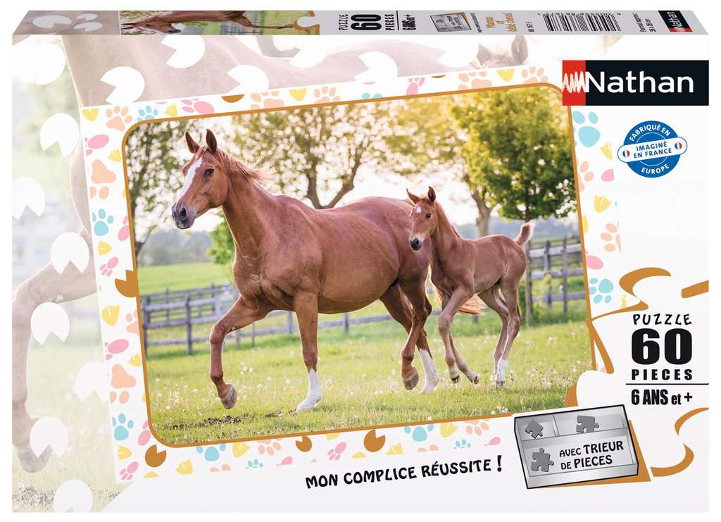 Puzzles Enfants 60 pièces - Maman et bébé cheval