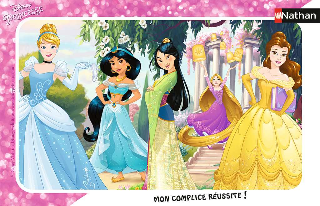 Nathan - Puzzle enfants - Cadre 15 pièces - Jolies princesses Disney - Fille ou garçon dès 3 ans - Puzzle de qualité supérieure - Carton épais et résistant - Princesses - 86169