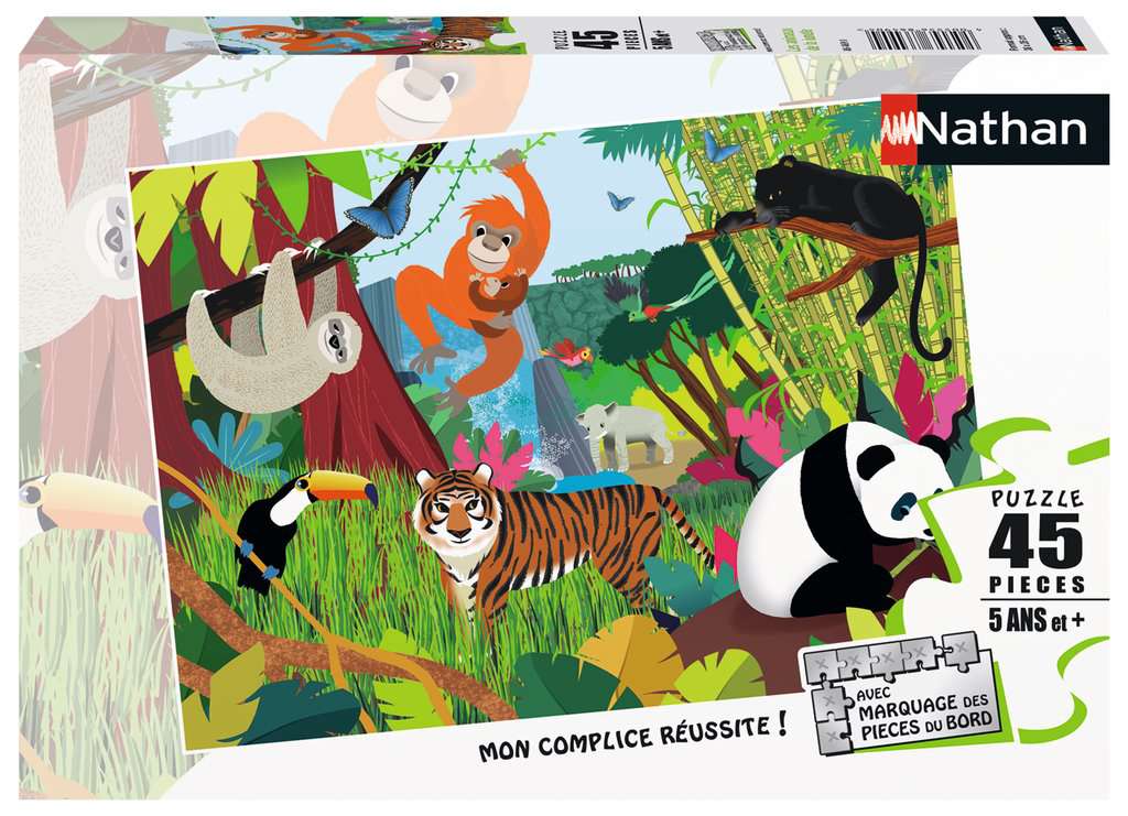 Puzzles Enfants 45 pièces - Les animaux de la jungle
