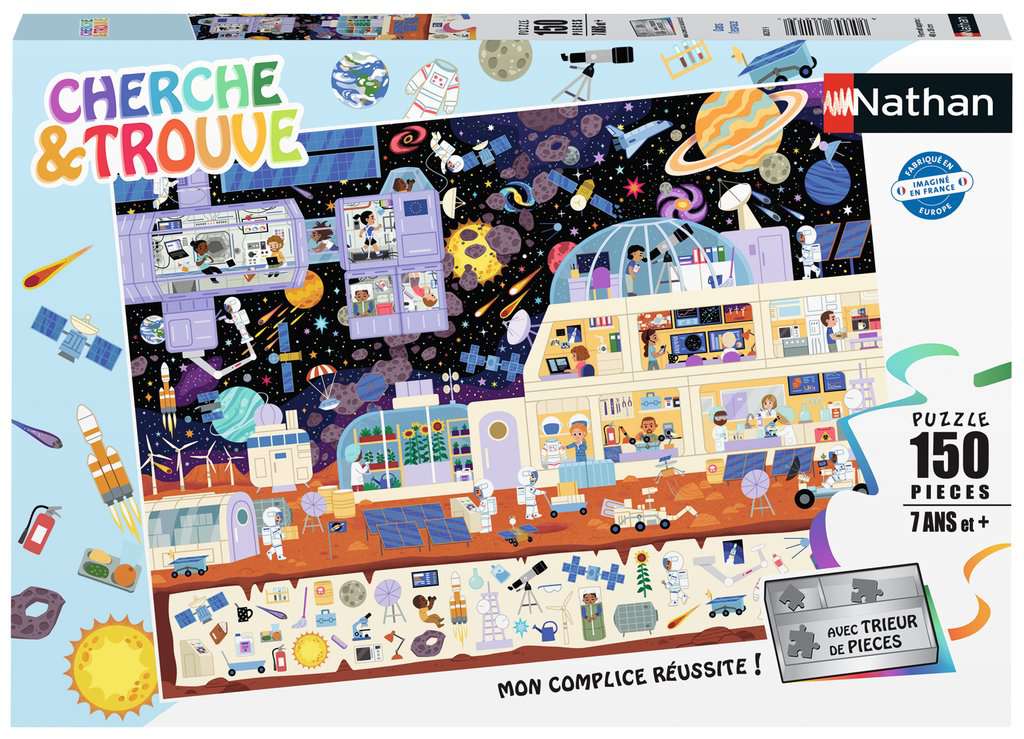 Puzzles Enfants 150 pièces - Dans l'espace (Cherche et trouve)