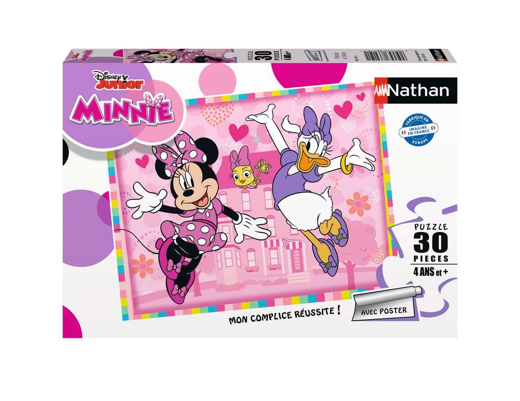 Nathan - Puzzle enfants - 30 pièces - Minnie et Daisy - Minnie Mouse - Fille ou garçon dès 4 ans - Puzzle de qualité supérieure - Carton épais et résistant - Disney - 86219