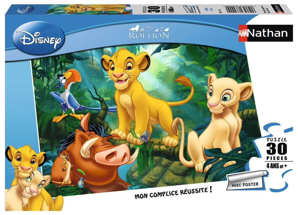 Nathan - Puzzle enfants - 30 pièces - Simba & Co. - Disney - Fille ou garçon dès 4 ans - Puzzle de qualité supérieure - Carton épais et résistant - Animaux - 86313