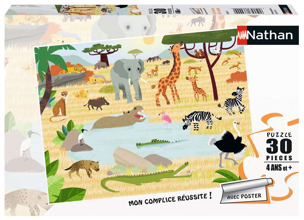 Puzzles Enfants 30 pièces - Les animaux de la savane
