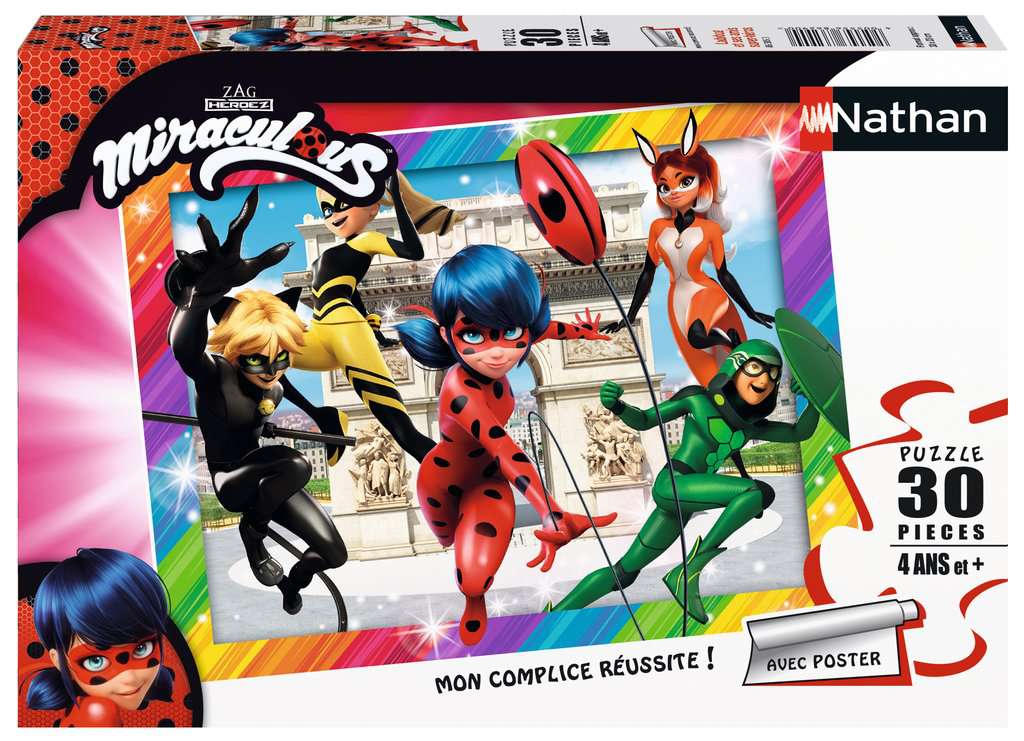Puzzles Enfants 30 pièces - Miraculous - Ladybug et ses amis super-héros