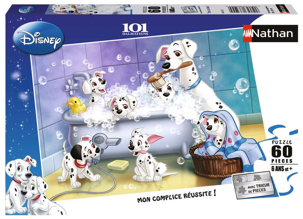 Puzzles Enfants 60 pièces - Disney Les 101 Dalmatiens  - Tous au bain !