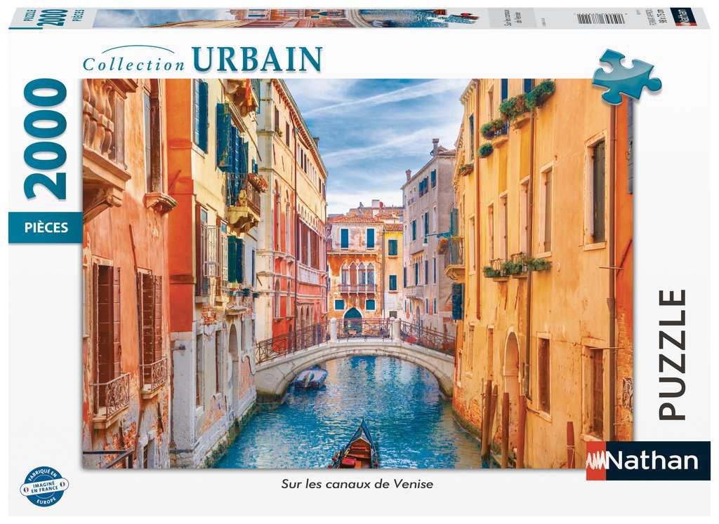 Nathan - Puzzle 2000 pièces - Sur les canaux de Venise - Adultes et enfants dès 14 ans - Puzzle de qualité supérieure - Encastrement parfait - Collection Urbain - 87311