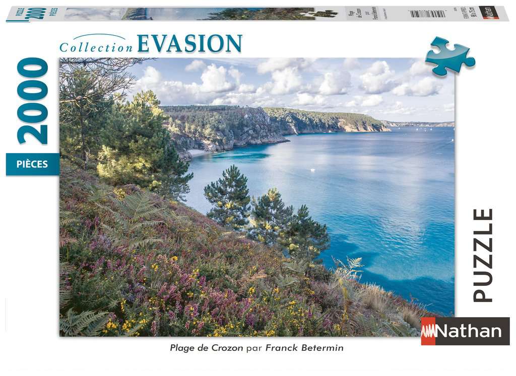 Nathan - Puzzle 2000 pièces - Plage de Crozon - Adultes et enfants dès 14 ans - Puzzle de qualité supérieure - Encastrement parfait - Collection Évasion - 87879