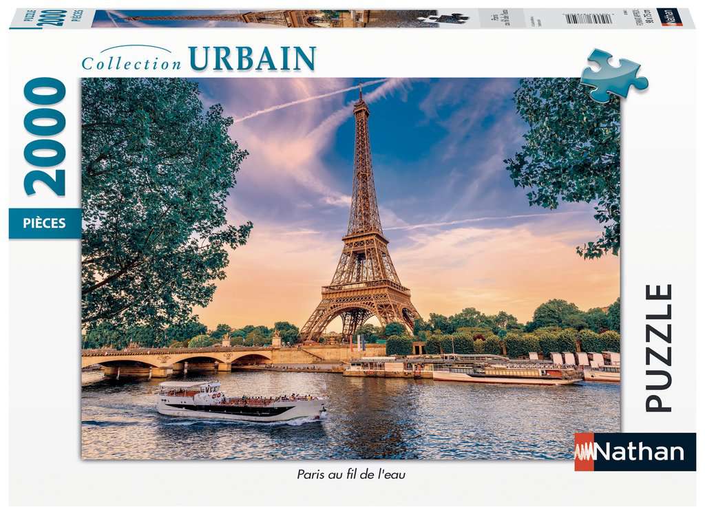 Nathan - Puzzle 2000 pièces - Paris au fil de l'eau - Adultes et enfants dès 14 ans - Puzzle de qualité supérieure - Encastrement parfait - Collection Urbain - 87884