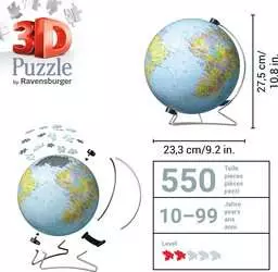 Ravensburger 3D Puzzle globo bambini ingles, 180 pezzi