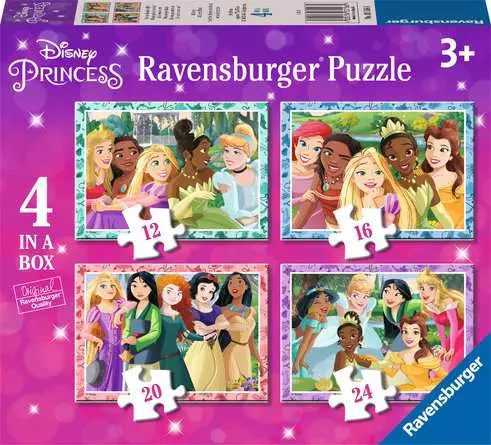 Children’s Puzzle Disney Princess, 4 in a Box - 12 + 16 + 20 + 24 Pieces  Puzzle