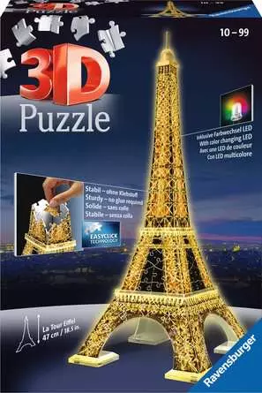3D Puzzle Building Eiffel Tower Light Up - 216 Pieces