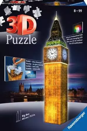 Ravensburger - 3D Puzzle - Big Ben with Working Clock 216 Piece Jigsaw  Puzzle