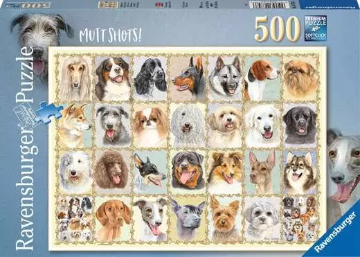 Jigsaw Puzzle Mutt Shots! - 500 Pieces Puzzle