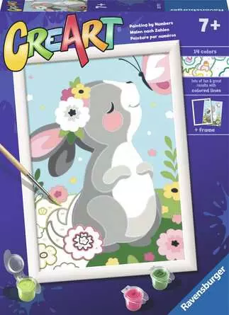 CreArt Beautiful Bunny - Paint by numbers for kids 7 years up