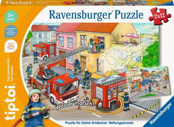 Ravensberger Matratzen Kinderpuzzle ab 3 Jahren - tiptoi® Puzzle für kleine Entdecker: Rettungseinsatz - 12 Teile