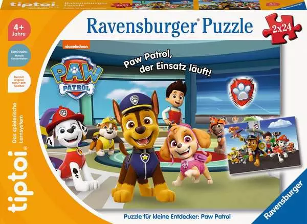 Ravensberger Matratzen Kinderpuzzle ab 4 Jahren - tiptoi® Puzzle für kleine Entdecker: Paw Patrol - 24 Teile